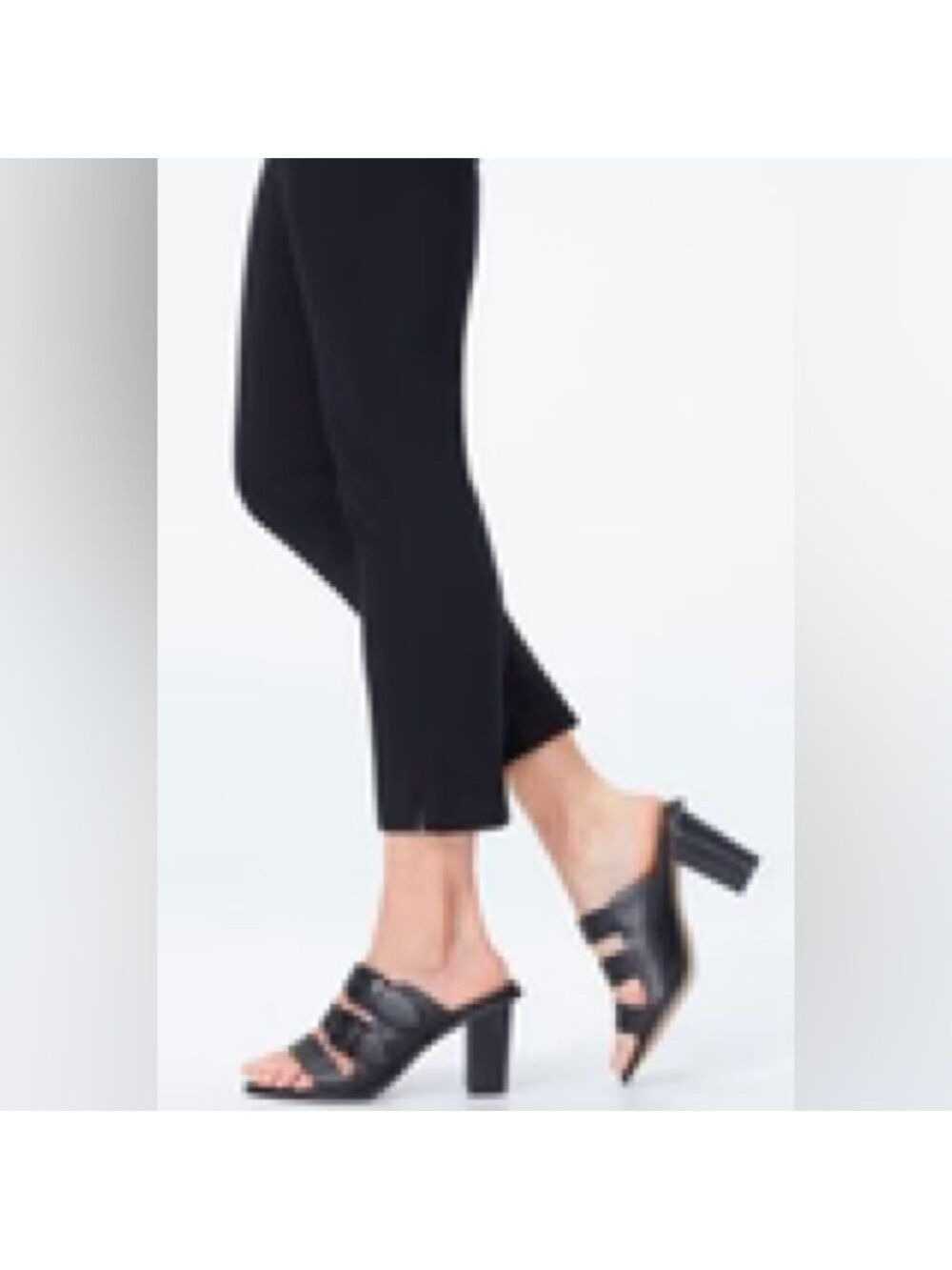 NYDJ Black Cropped Pants with Slim Fit and Textured Fabric - Picture 2 of 9